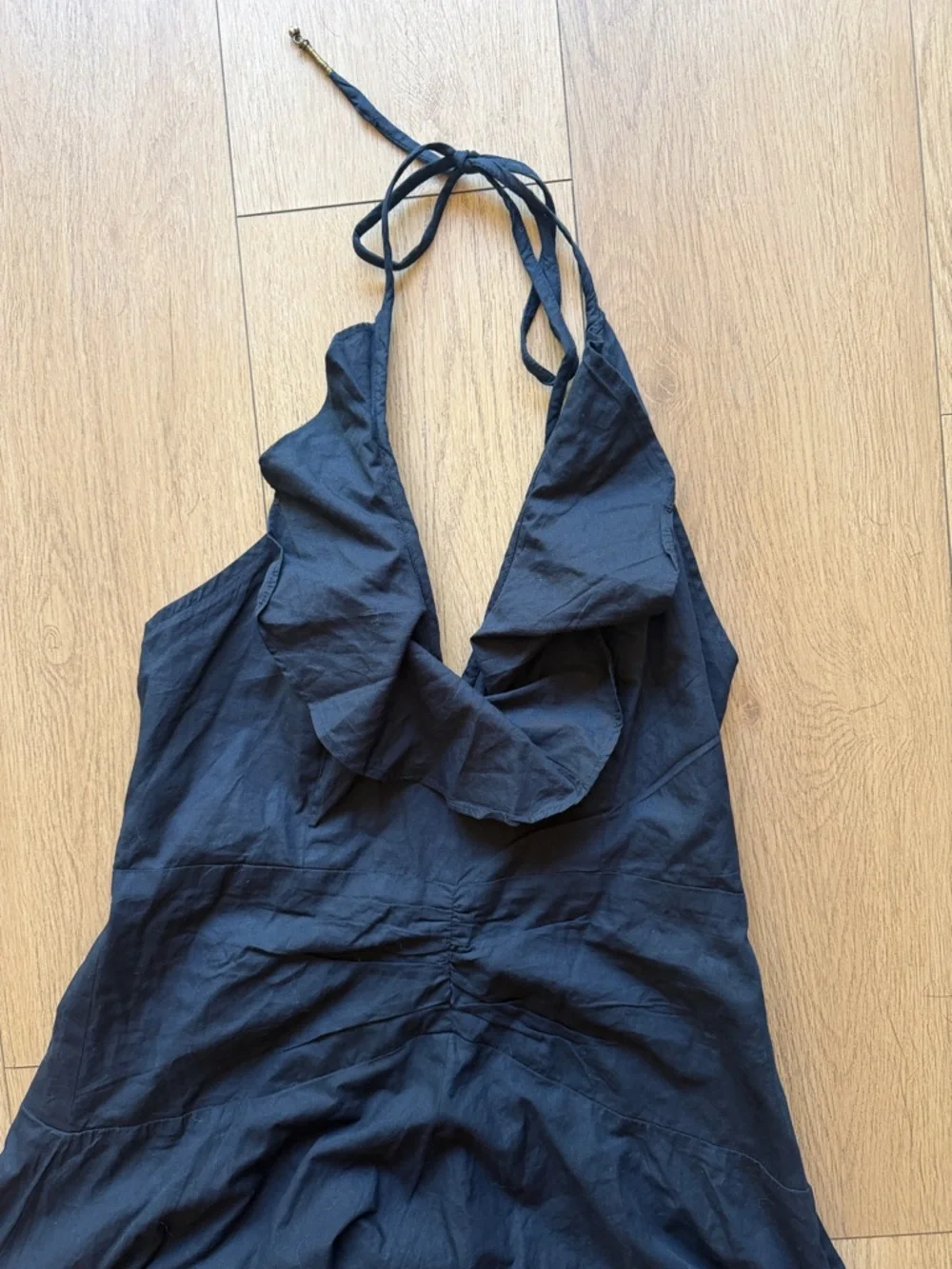 Free People endless summer Black Backless Ruffle Halter Maxi Dress - Picture 5 of 14